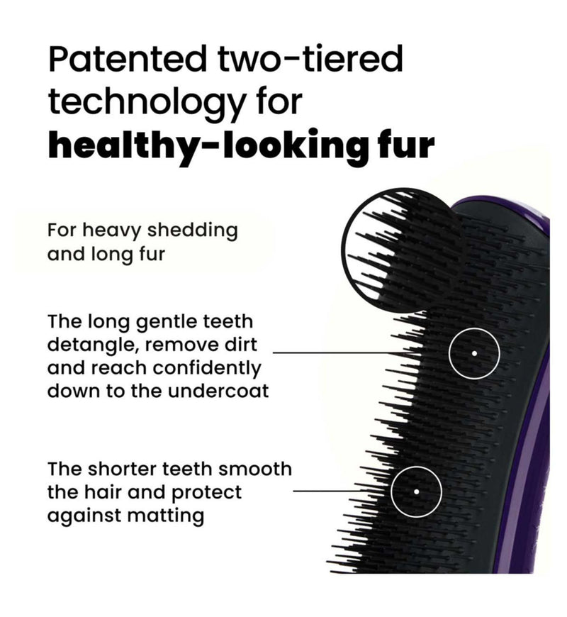 Tangle Teezer pet deshedding brush purple grey (British brand)
