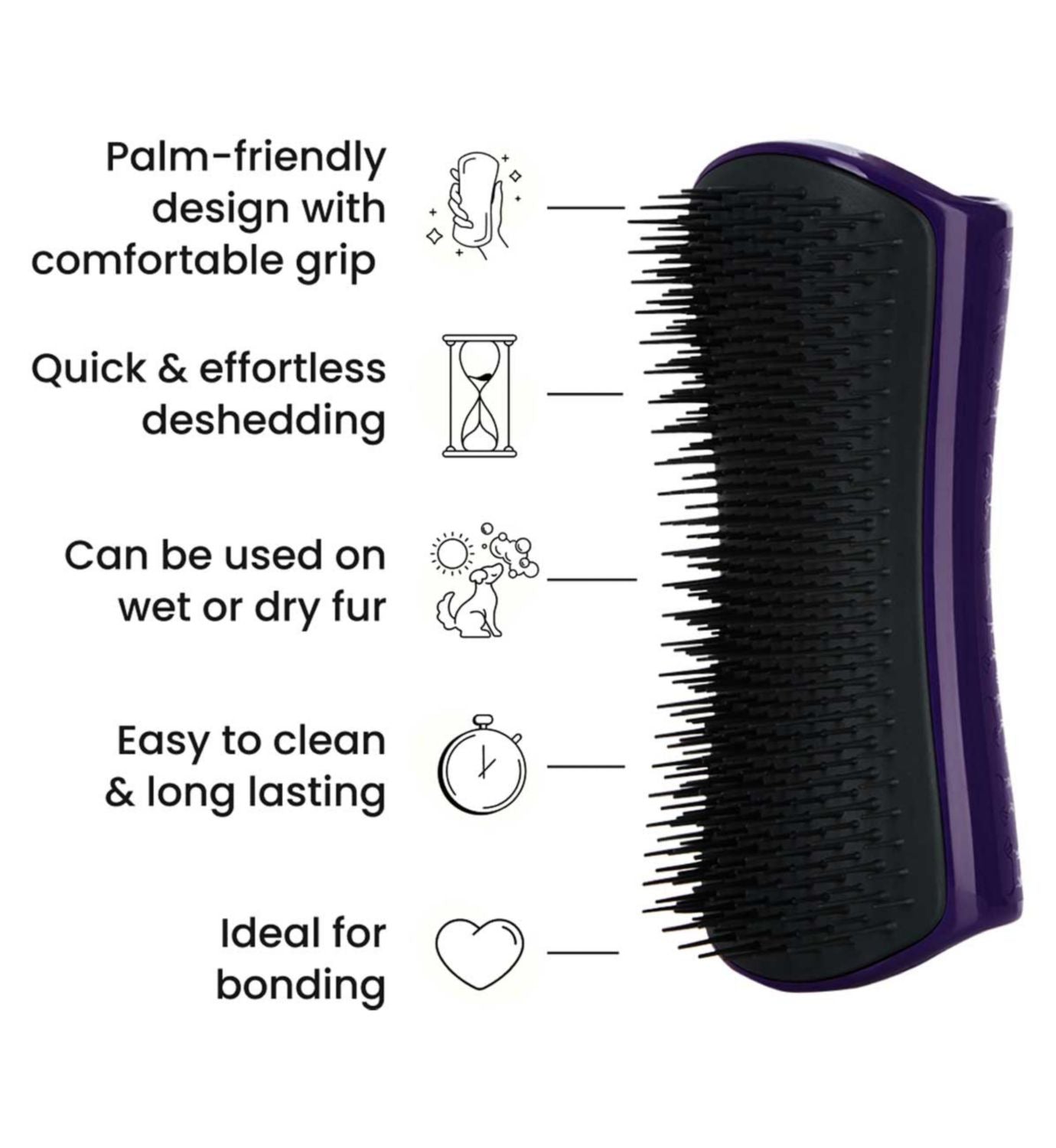 Tangle Teezer pet deshedding brush purple grey (British brand)