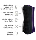 Tangle Teezer pet deshedding brush purple grey (British brand)