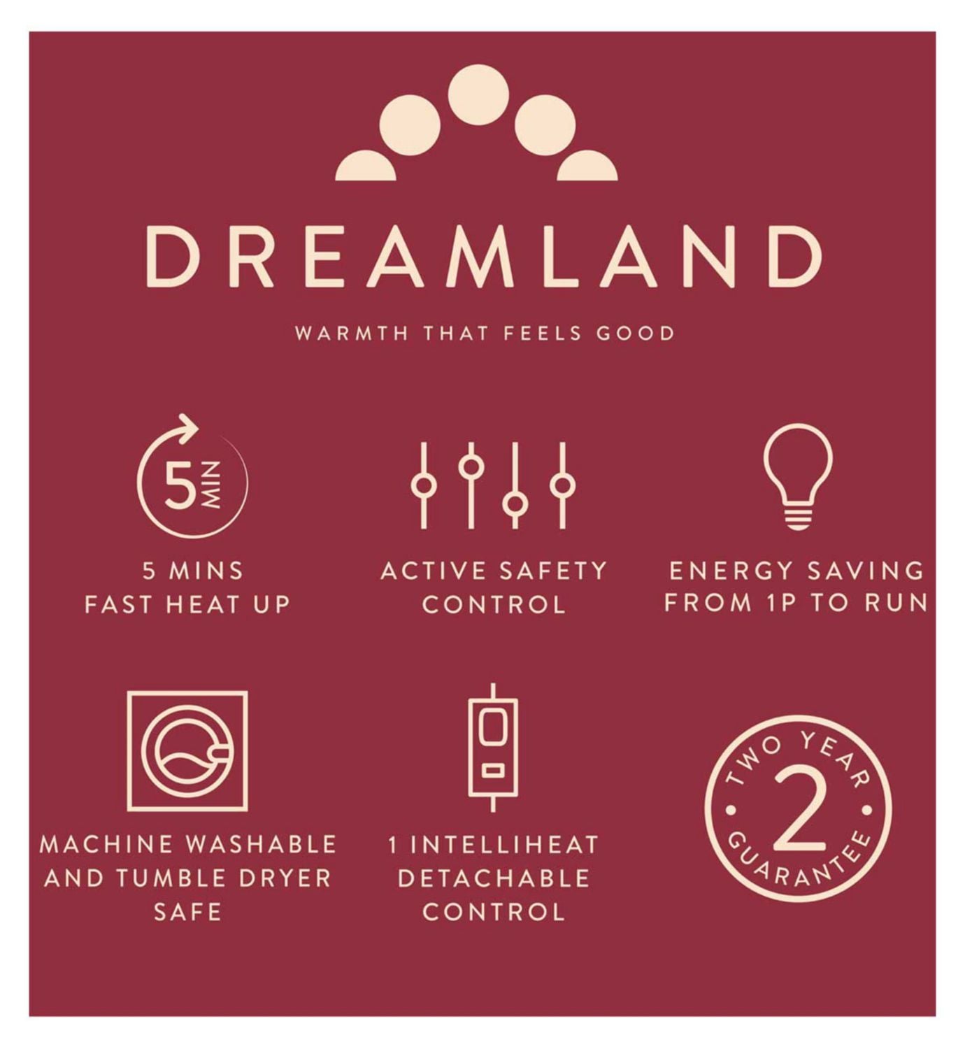 Dreamland electric warming throw navy 120x160cm - British product