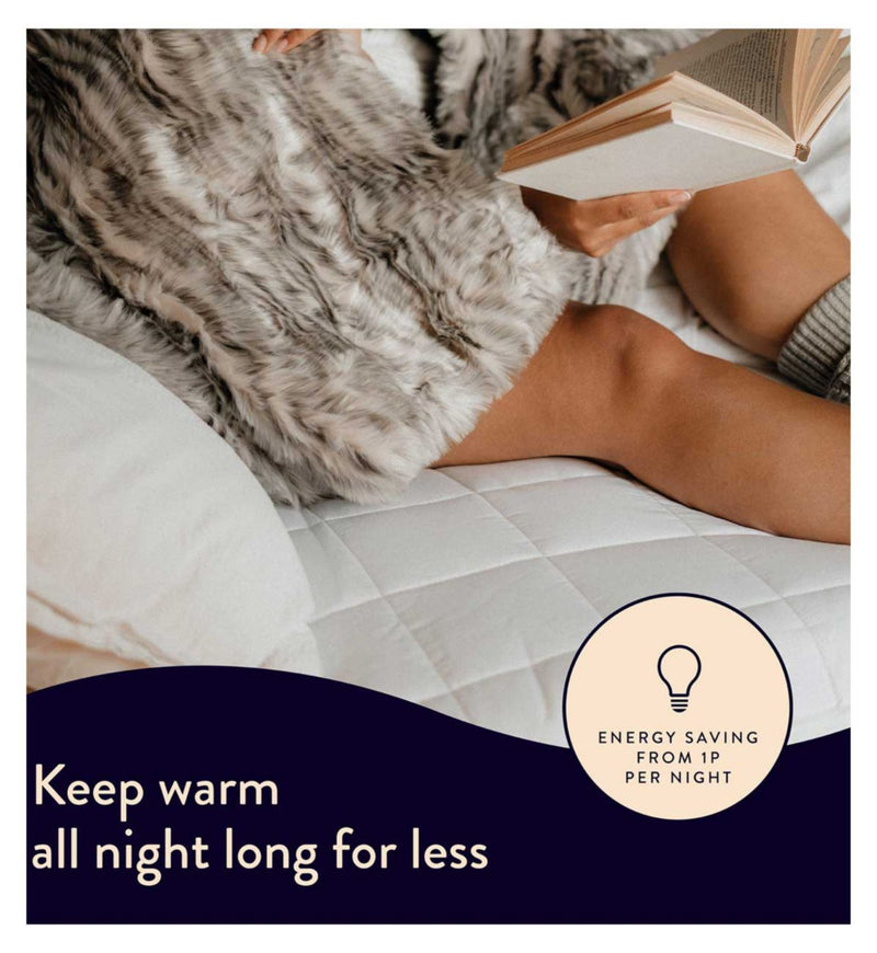 Dreamland Warming Mattress Protector Snowed In Organic Cotton Double - British product