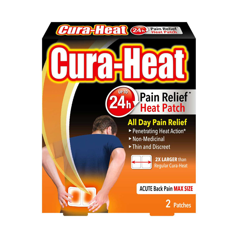 Cura-Heat Max Indirect heat patches pack of 2, imported from the UK