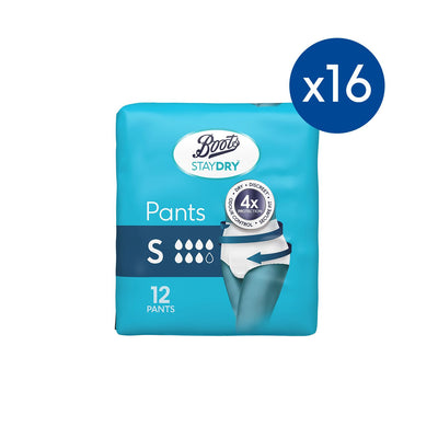 Boots Boots Staydry Pants Small 192 Pants (16 Pack Bundle)- Buy online at McGrocer