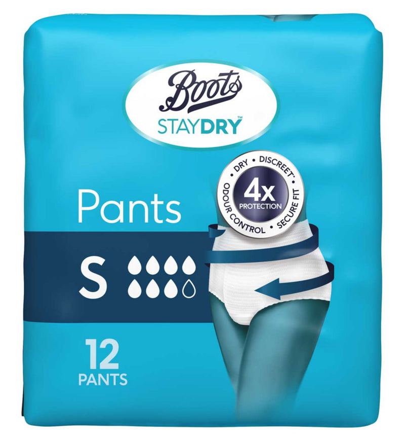 Boots Staydry incontinence pants small 192 pack - British product