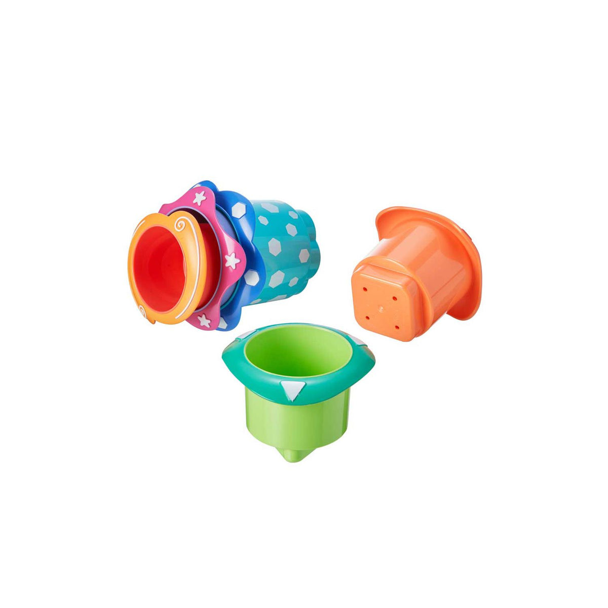 Nuby stacking cups bath toy with sprinkle holes - British product