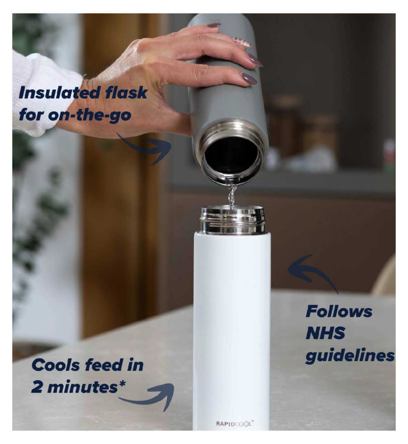 Nuby RapidCool flask baby bottle maker twin pack - British product