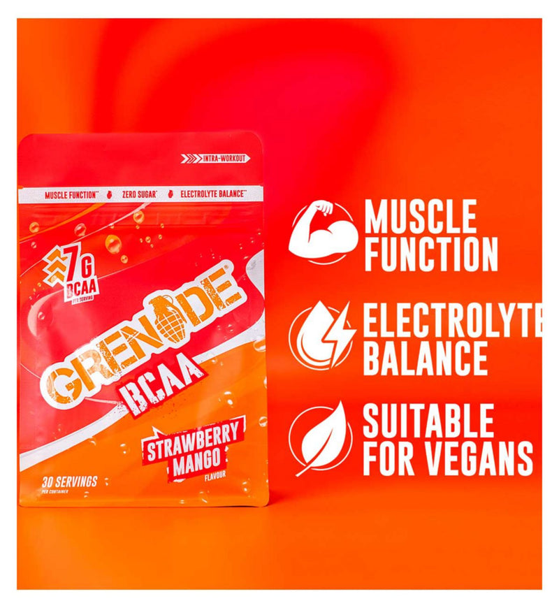 Grenade BCAAs Strawberry Mango powder 390g, UK version