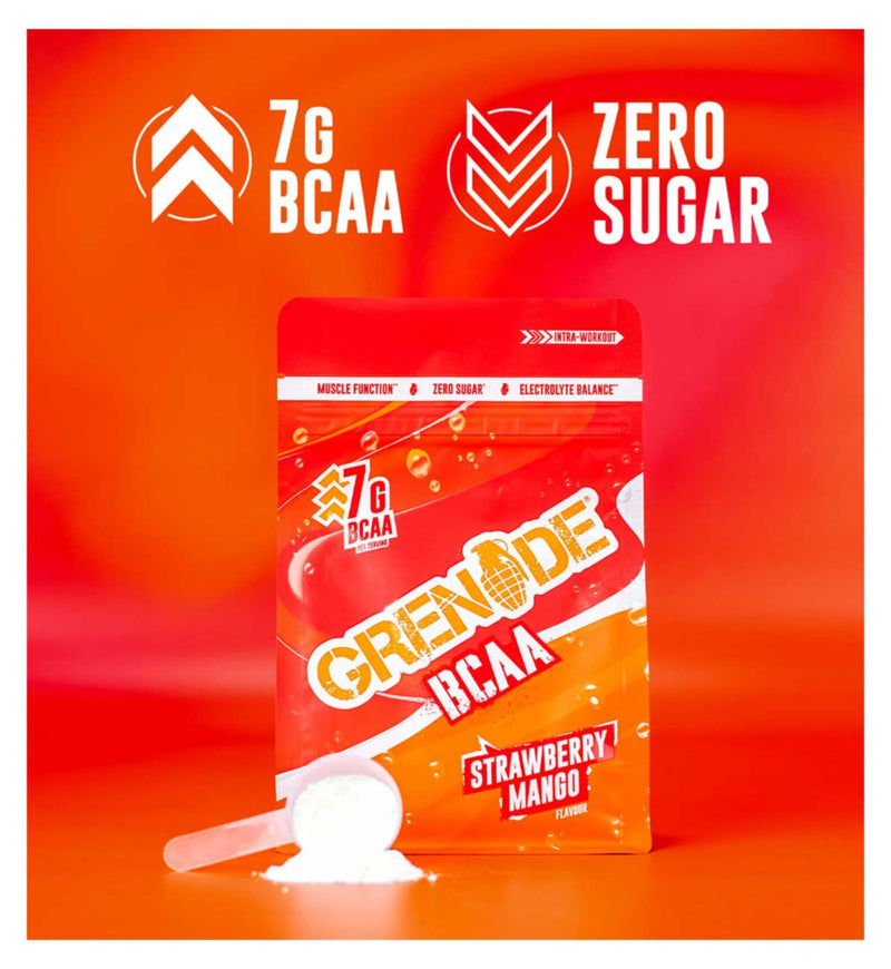 Grenade BCAAs Strawberry Mango powder 390g, UK version