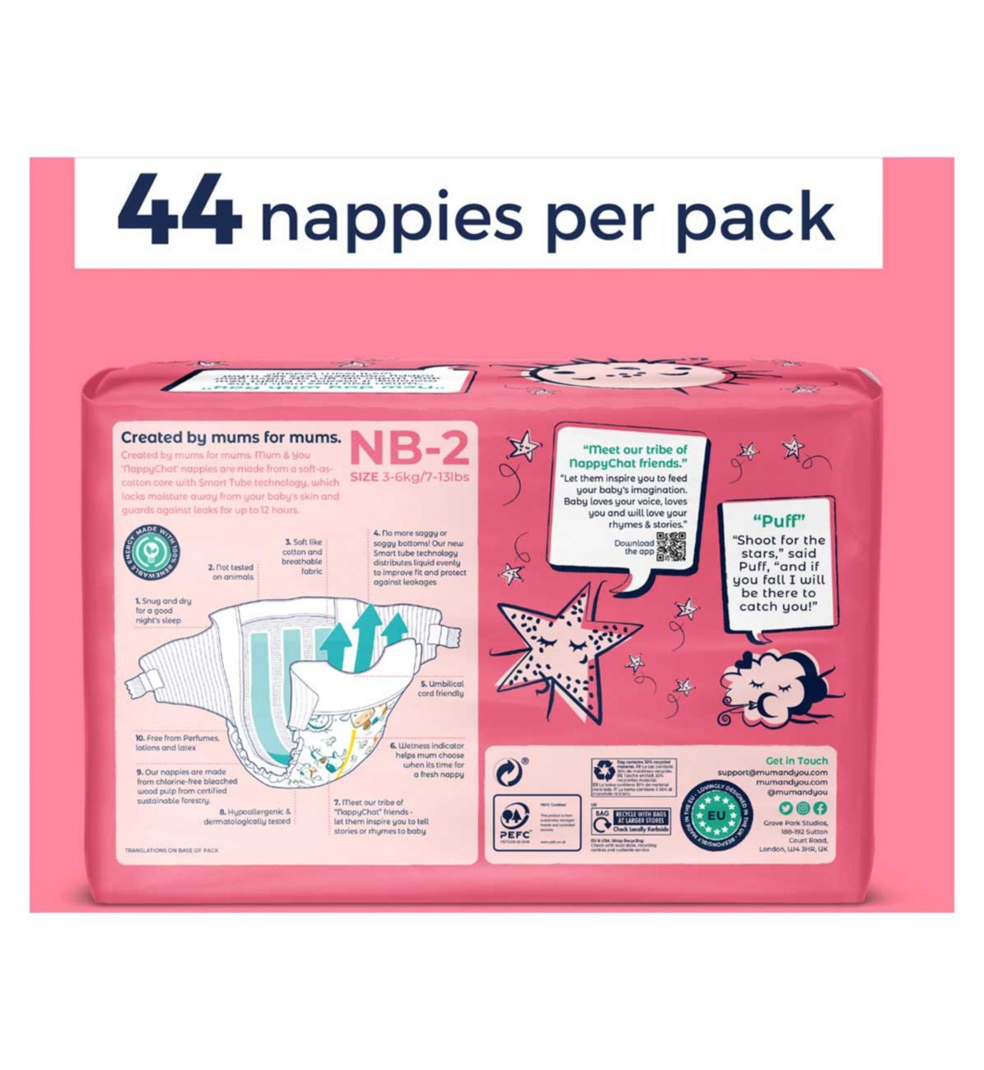Mum & You Premium Performance Eco Nappies Size 2 - British product