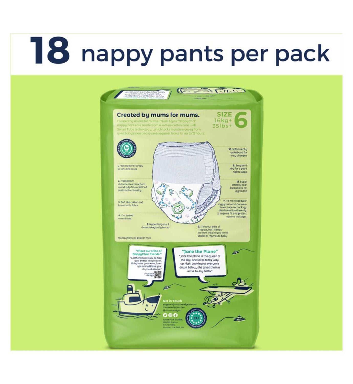 Mum & You eco nappy pants size 6 18s (British brand)