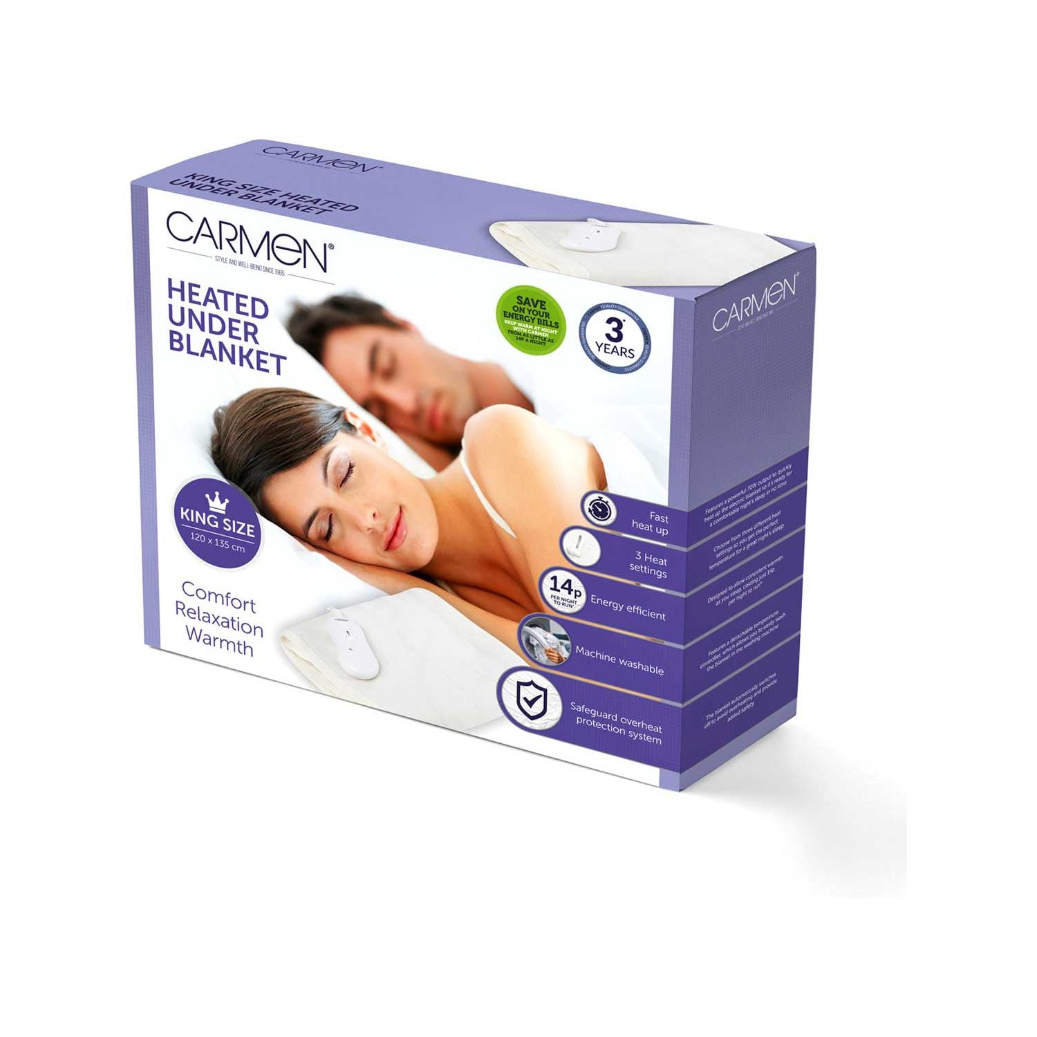 Carmen heated under blanket kingsize, UK version