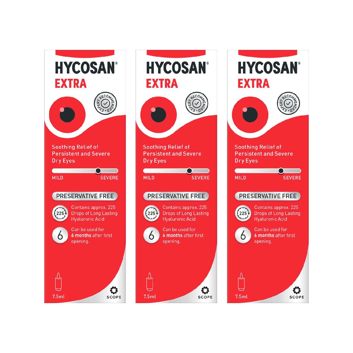 Hycosan eye drops triple pack 7.5ml x 3 (British brand)
