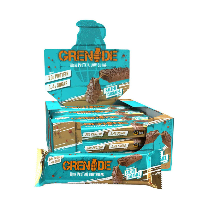 Grenade protein bar chocolate chip salted caramel 60g, imported from the UK