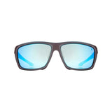 Ironman matte charcoal wrap sunglasses with ice blue mirror, UK version