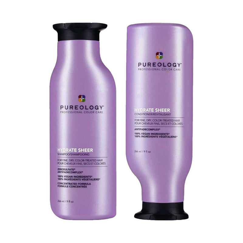 Pureology Hydrate Sheer shampoo and conditioner bundle 266ml, imported from the UK