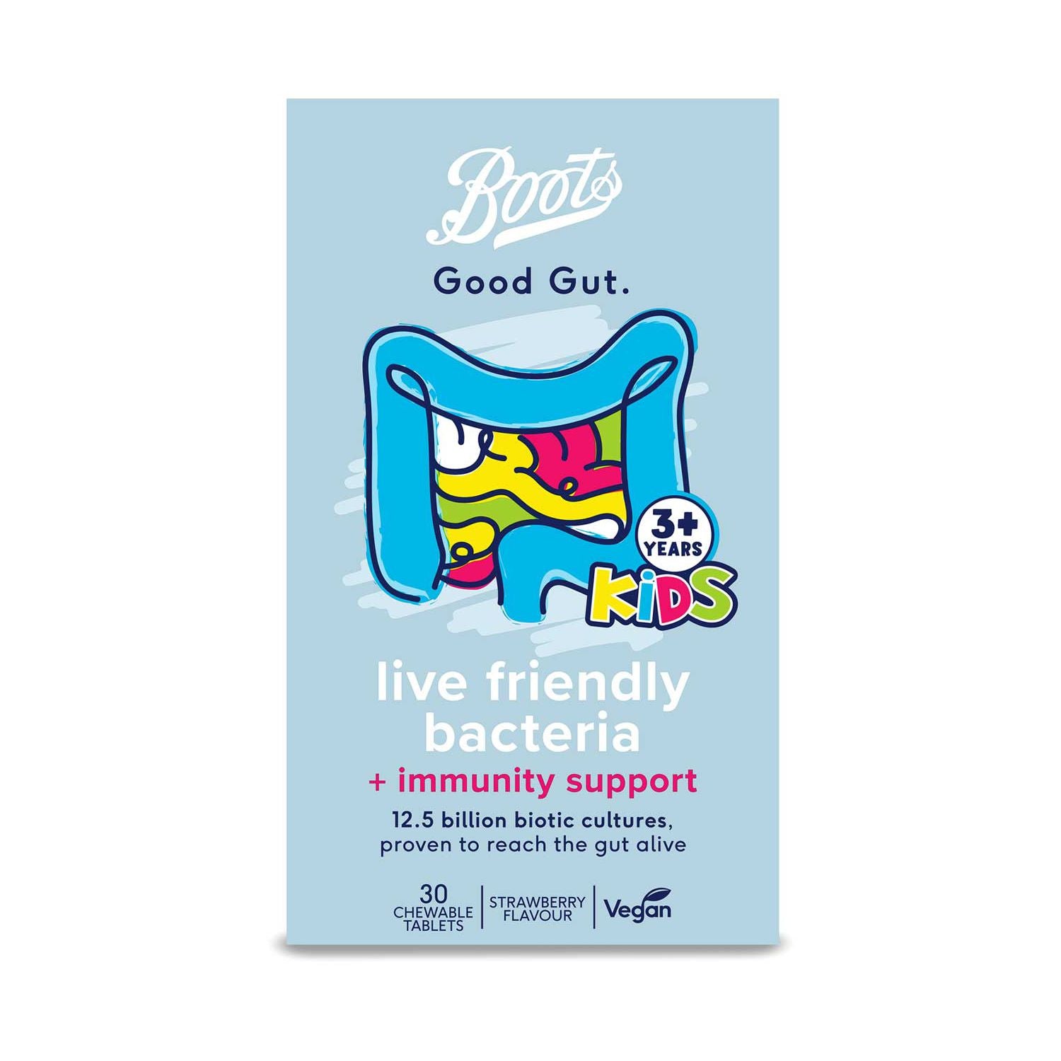 Boots kids probiotic strawberry 30 tablets (British brand)