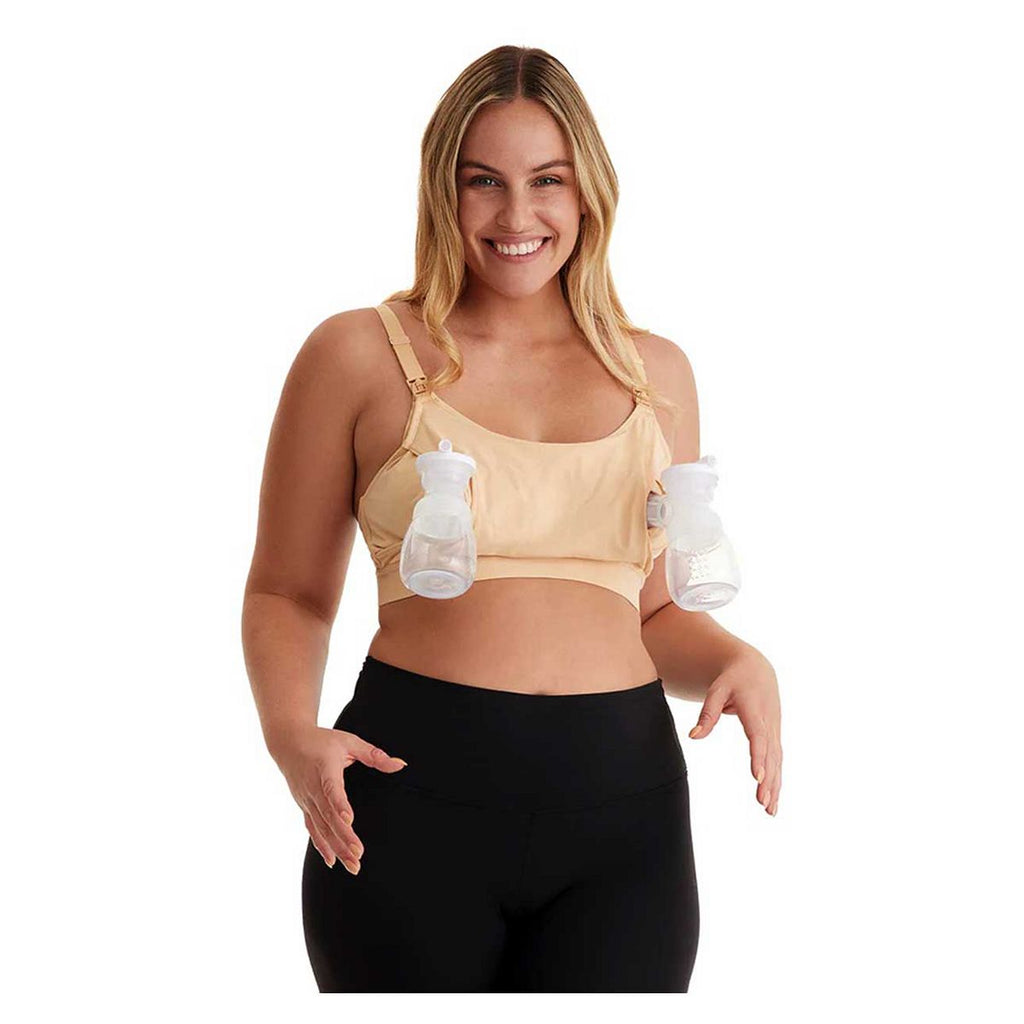 Momcozy Large Handsfree Wearable Pumping Bra Beige