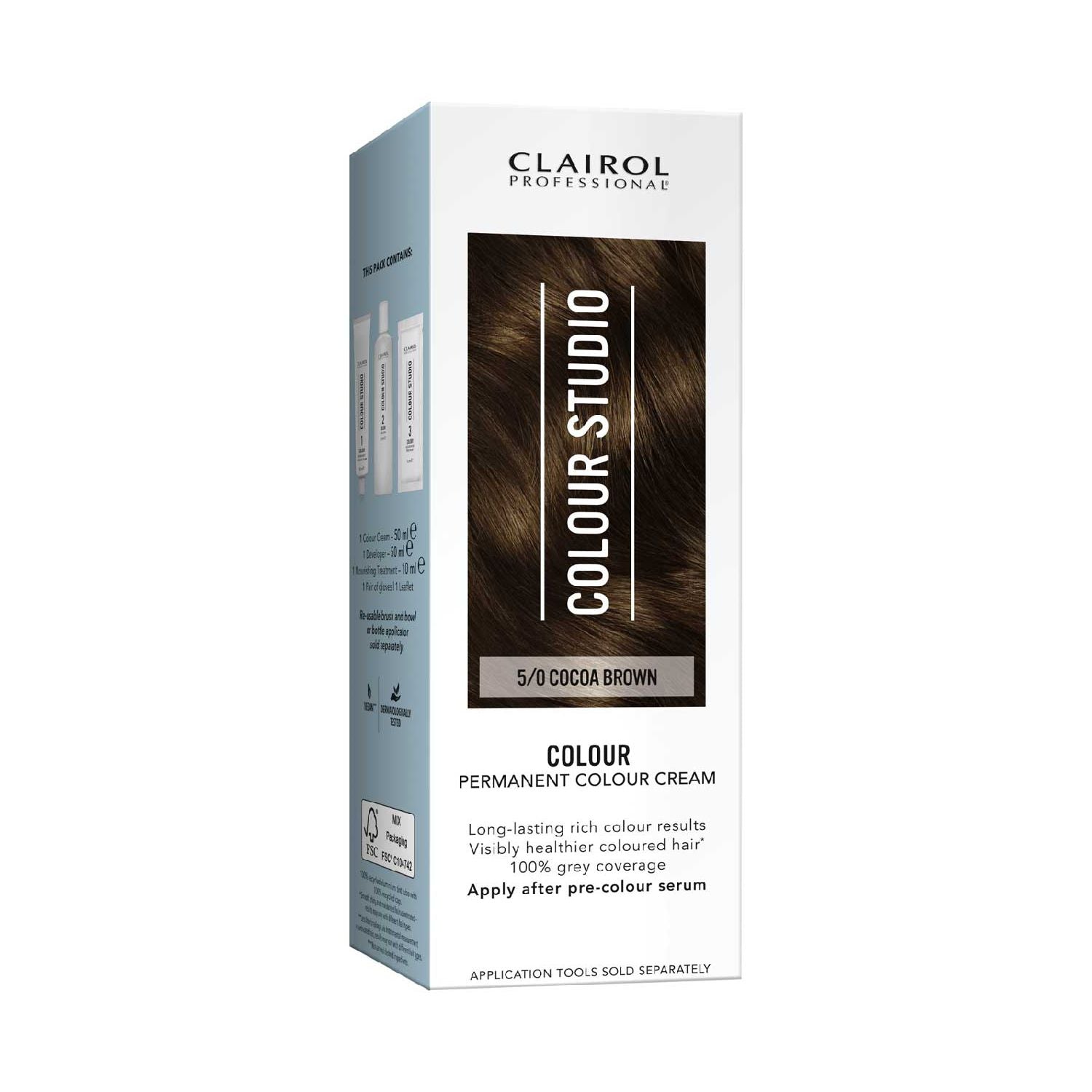 Clairol permanent hair dye 5/0 Cocoa Brown 50ml - British product