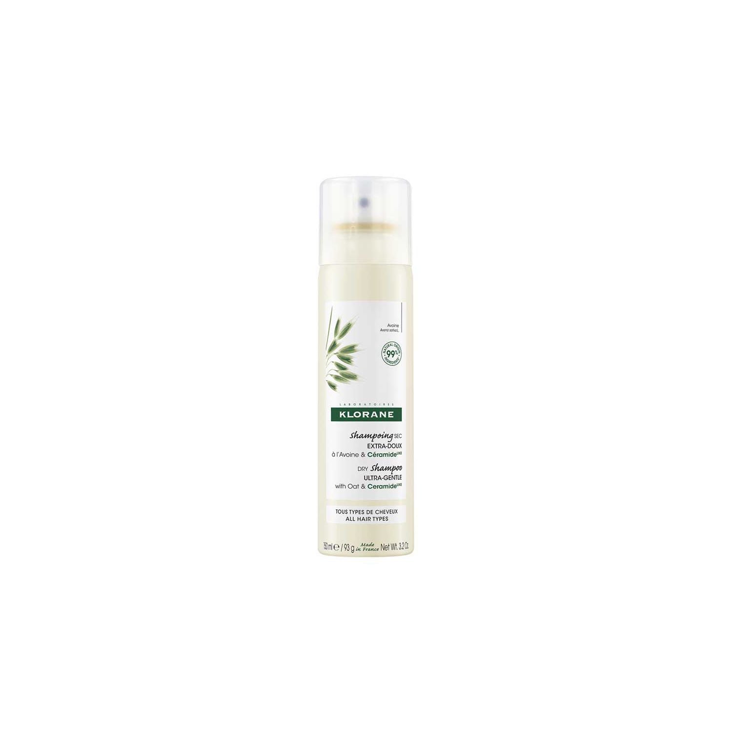 Klorane dry shampoo with Oat and Ceramide 150ml, UK version