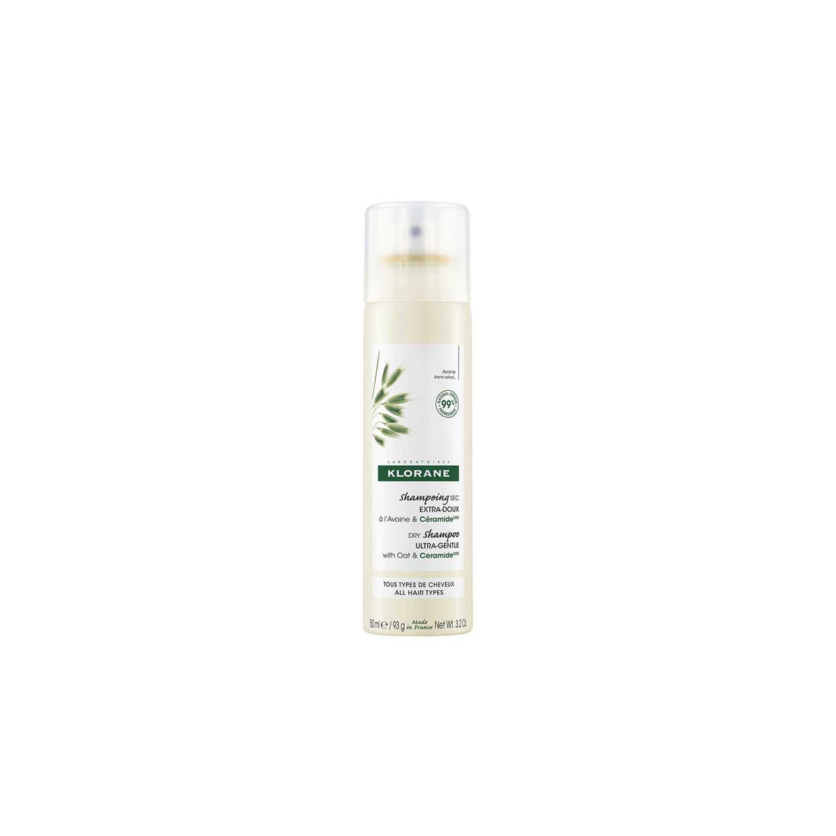 Klorane dry shampoo with Oat and Ceramide 150ml, UK version