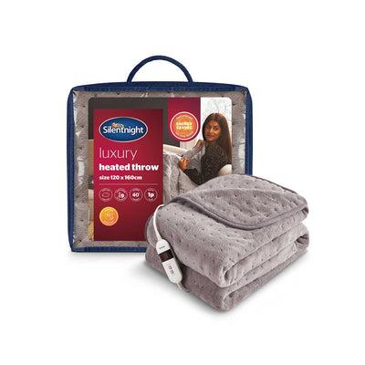Boots Silentnight Luxury Faux Fur Heated Throw Grey 120 x 160cm- Buy online at McGrocer