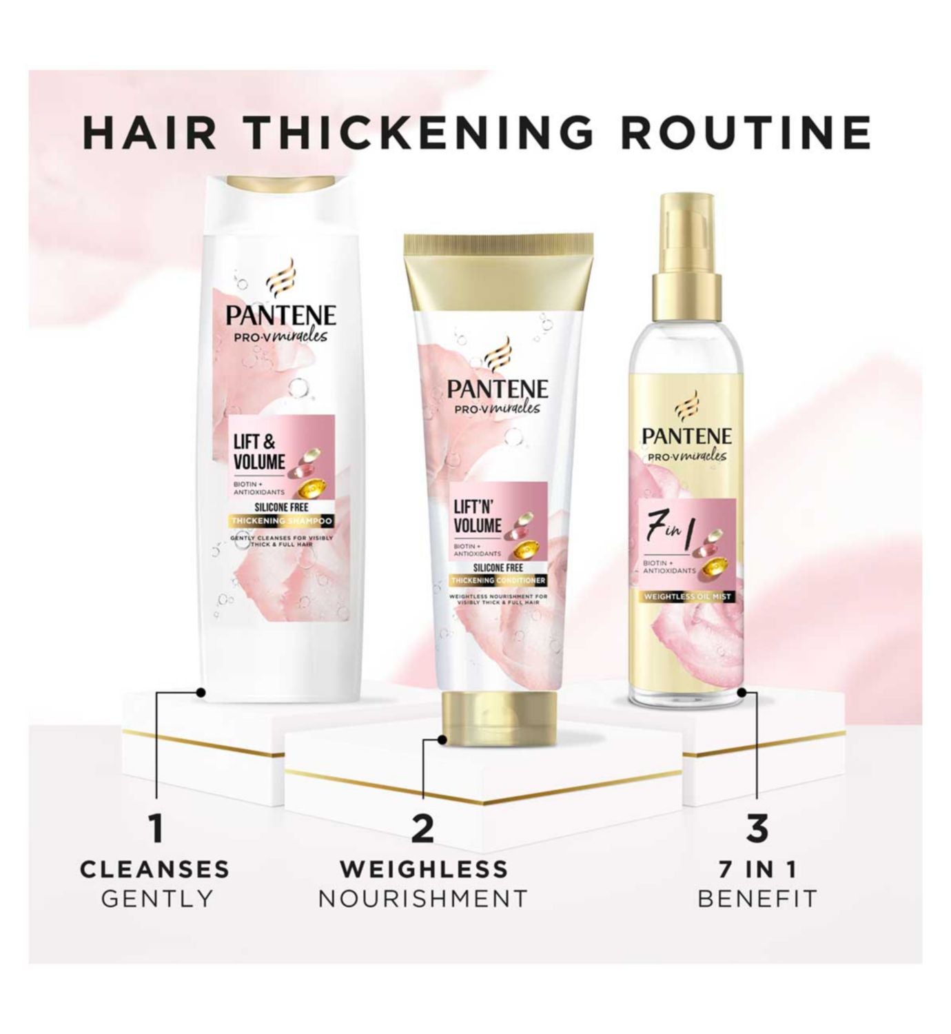 Pantene Hair Oil Mist Lift'N'Volume Biotin 145ml, imported from the UK