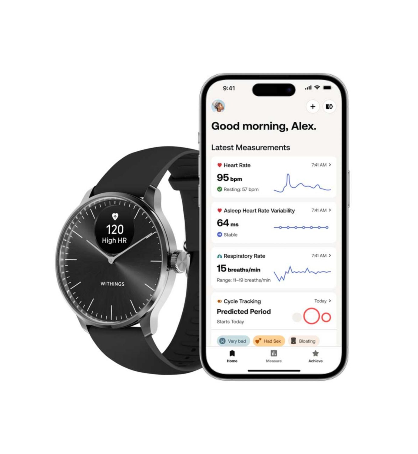 Withings Scanwatch Light smartwatch black, imported from the UK