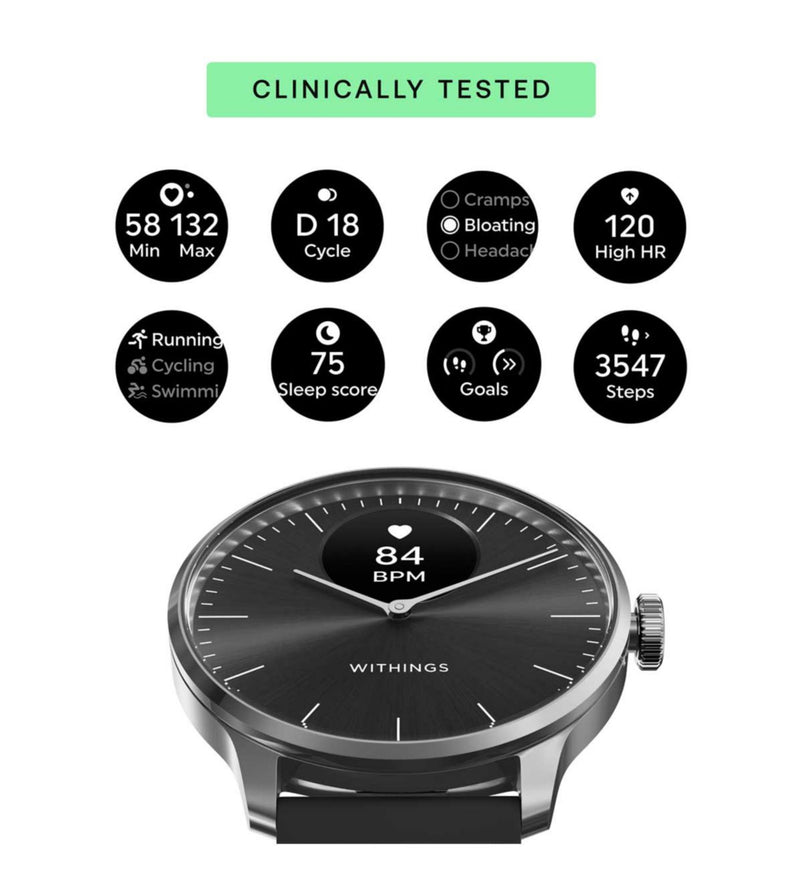 Withings Scanwatch Light smartwatch black, imported from the UK
