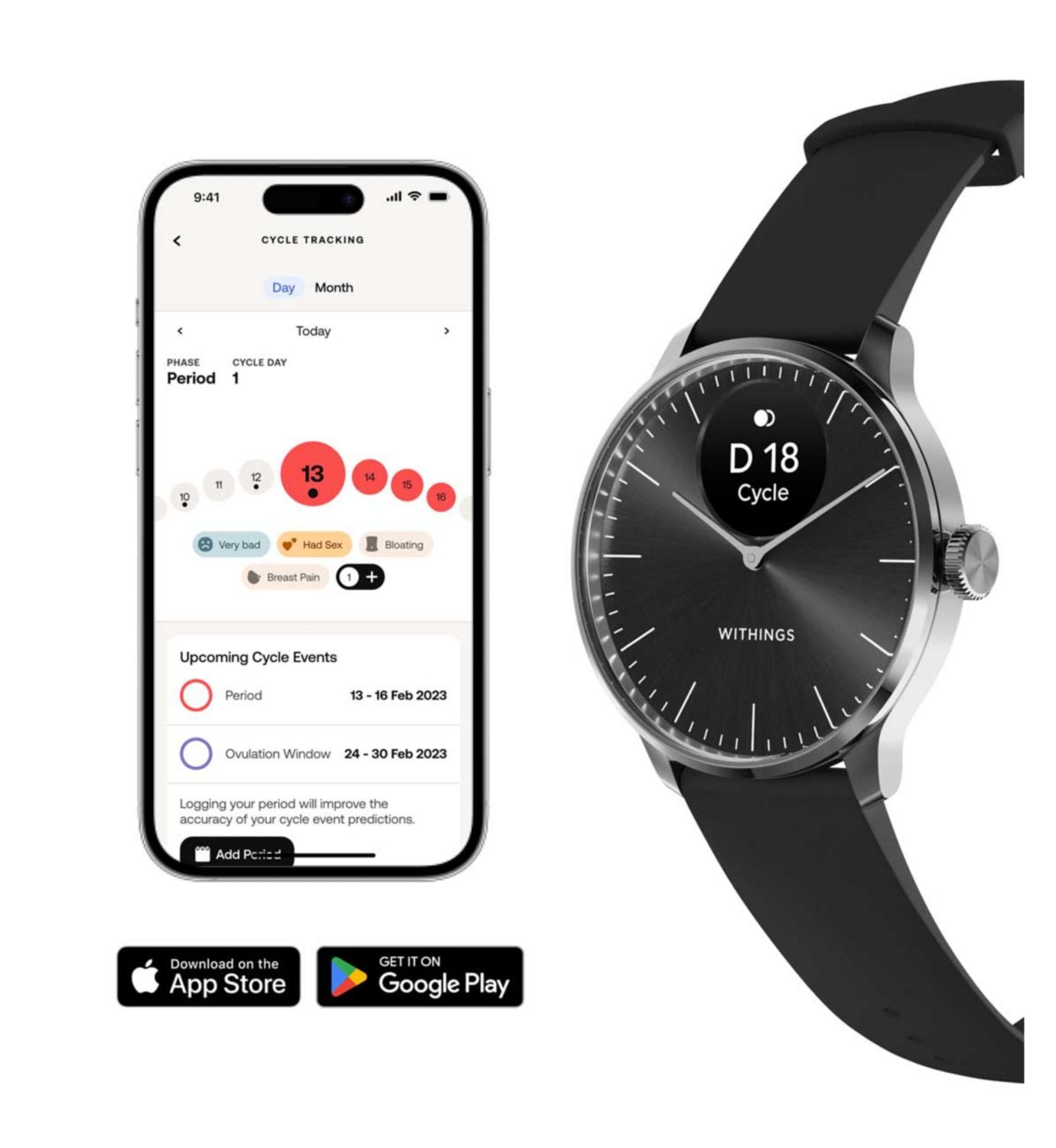 Withings Scanwatch Light smartwatch black, imported from the UK