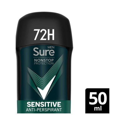 Boots Sure Men Sensitive Nonstop Protection Antiperspirant Deodorant Stick 50ml- Buy online at McGrocer