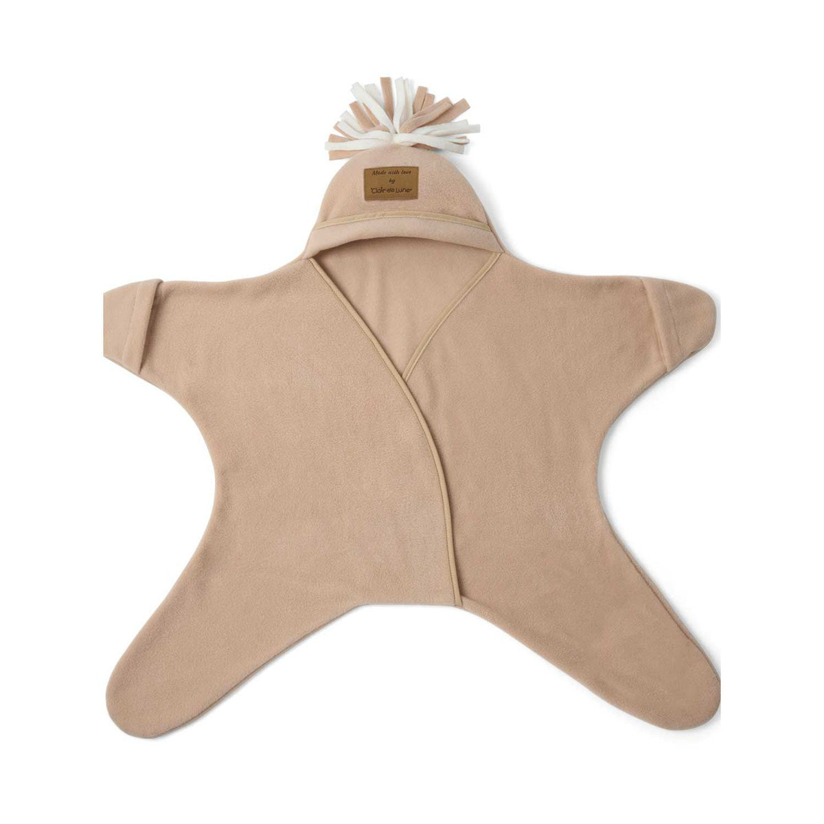 Clair de Lune baby wrap blanket oatmeal star, imported from the UK