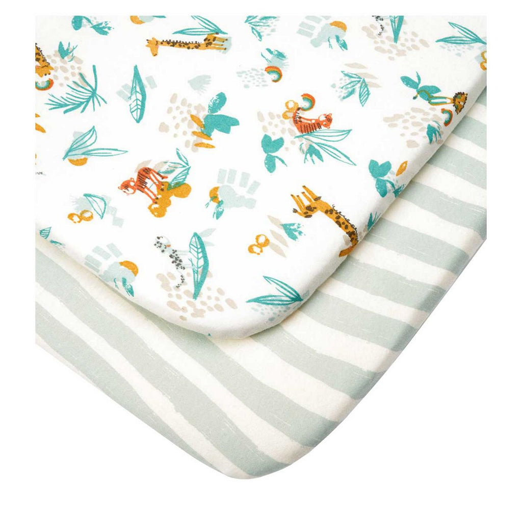 Tutti Bambini Bedside Crib Fitted Sheets 2pk - Run Wild