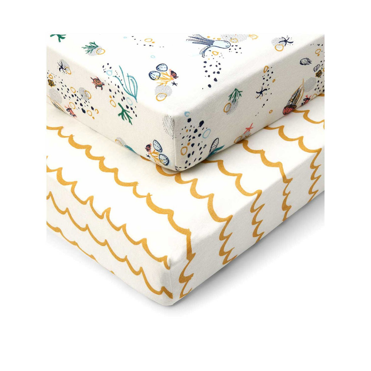 Tutti Bambini cot fitted sheets Our Planet 2pk, imported from the UK