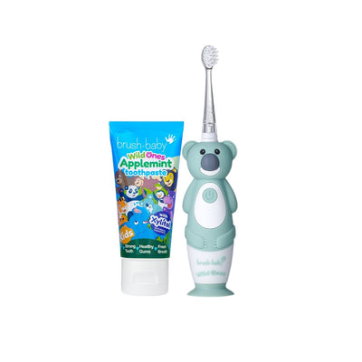 Brush Baby WildOnes Koala Oplaadbare Tandenborstel & Appelmunt Tandpasta Kinder Elektrisch Set