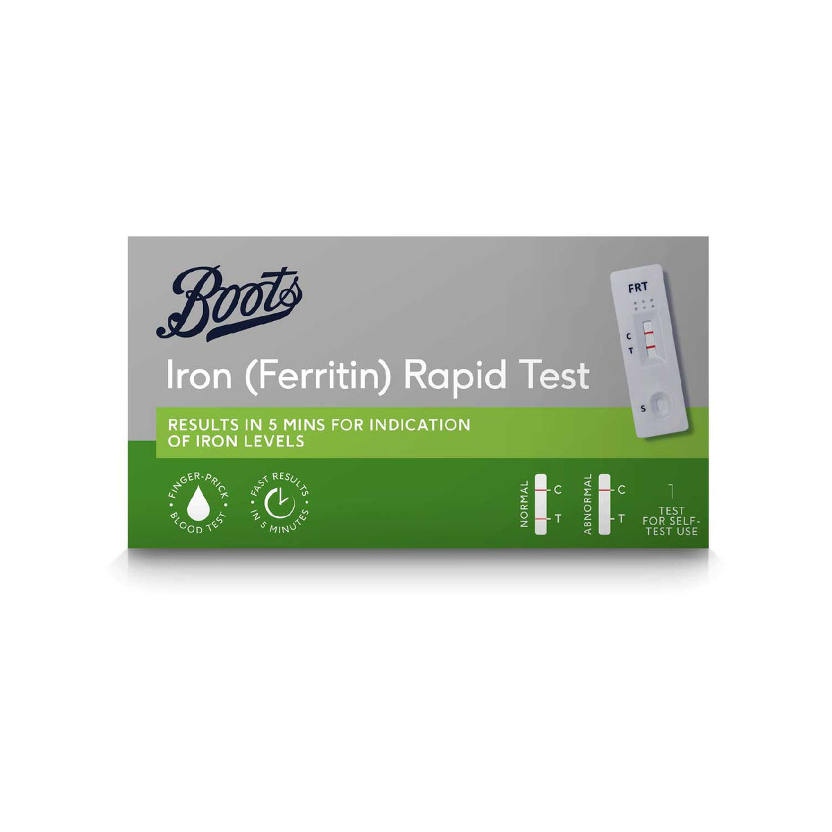 Boots iron ferritin rapid test 1 test (British brand)