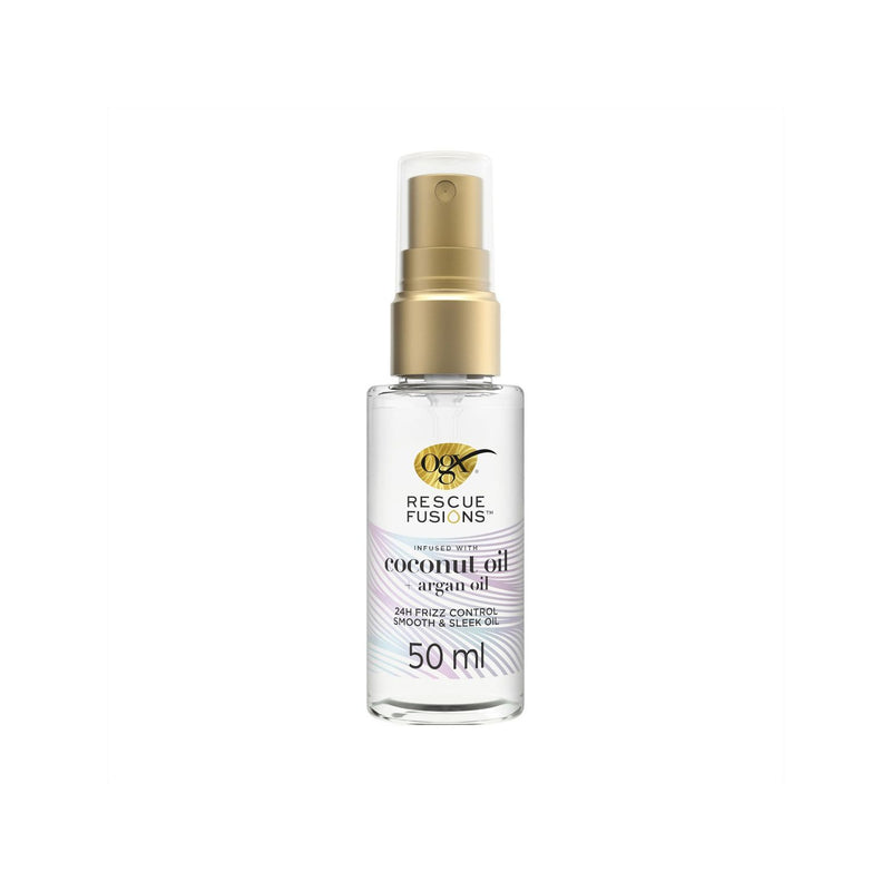 OGX Rescue Fusions Frizz Control Smooth & Sleek Hair Oil 50ml (British brand)