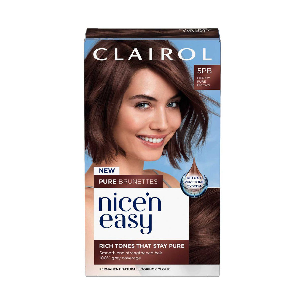 Clairol Nice'n Easy Hair Dye 5PB Medium Mocha Brown - British product