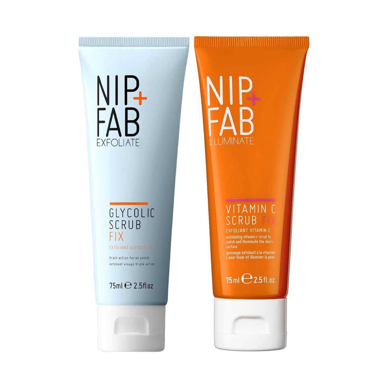 Nip+Fab Glycolic and Vitamin C scrub duo 75ml each, UK version