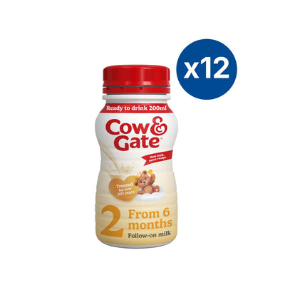 Boots Cow & Gate 2 Follow On Baby Milk Formula Liquid 6-12 Months 200ml x 12- Buy online at McGrocer