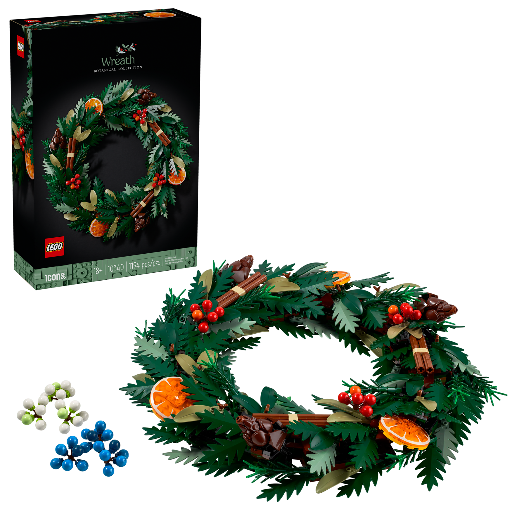 LEGO Botanical Wreath Model 1194 Piece Set (British brand)