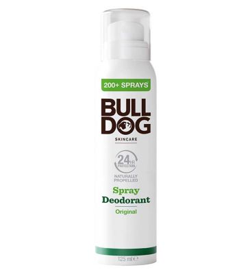 Bulldog Skincare Original Spray Deodorant - 24 Hour Protection Fresh Scent 125ml