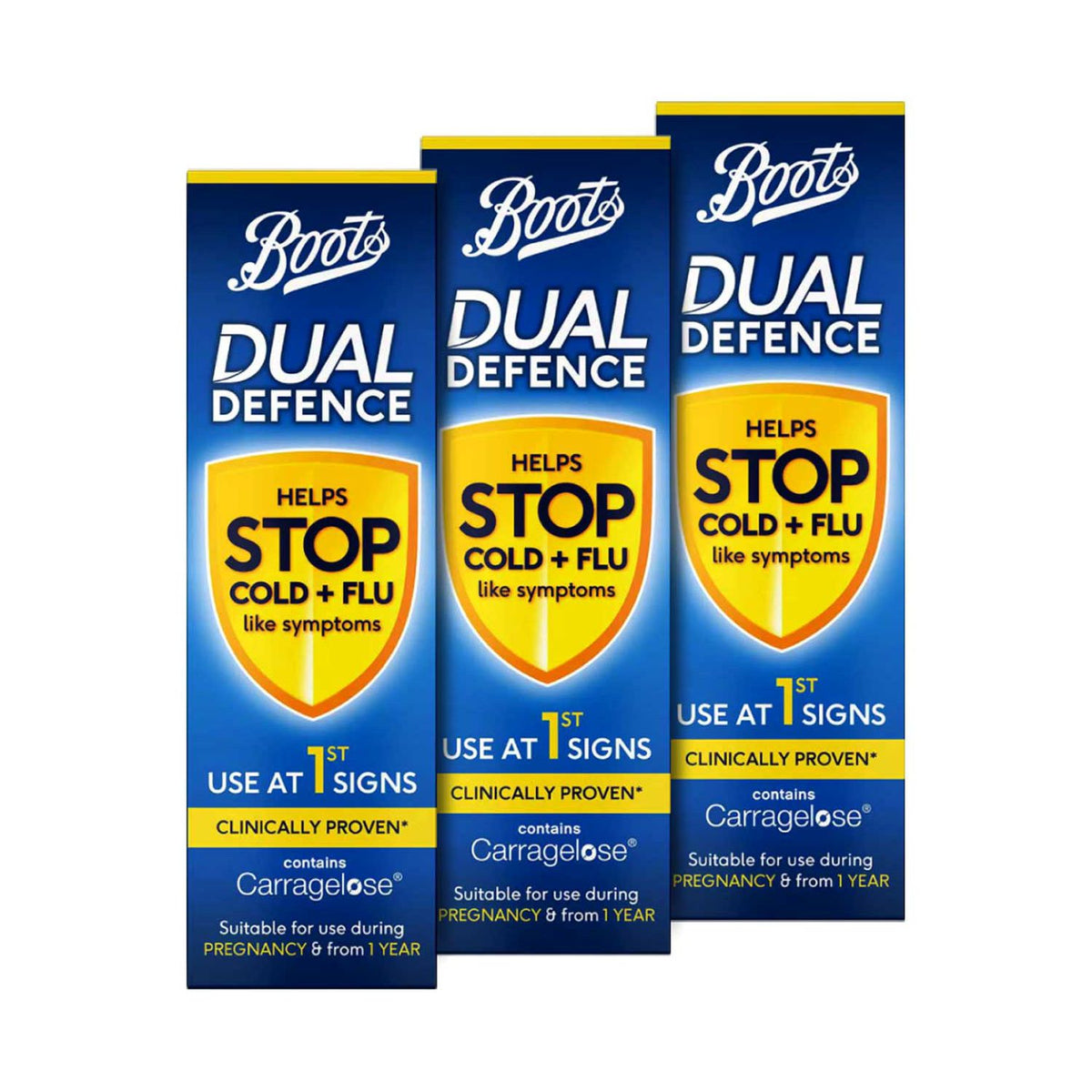 Boots Dual Defence nasal spray 3 pack bundle 60ml - British product