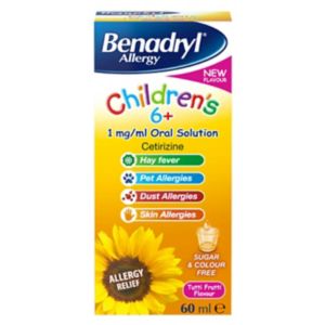 Boots Benadryl Allergy Barn 6+ Munnløsning Tutti Frutti Smak 60ml - Kjøp online hos McGrocer
