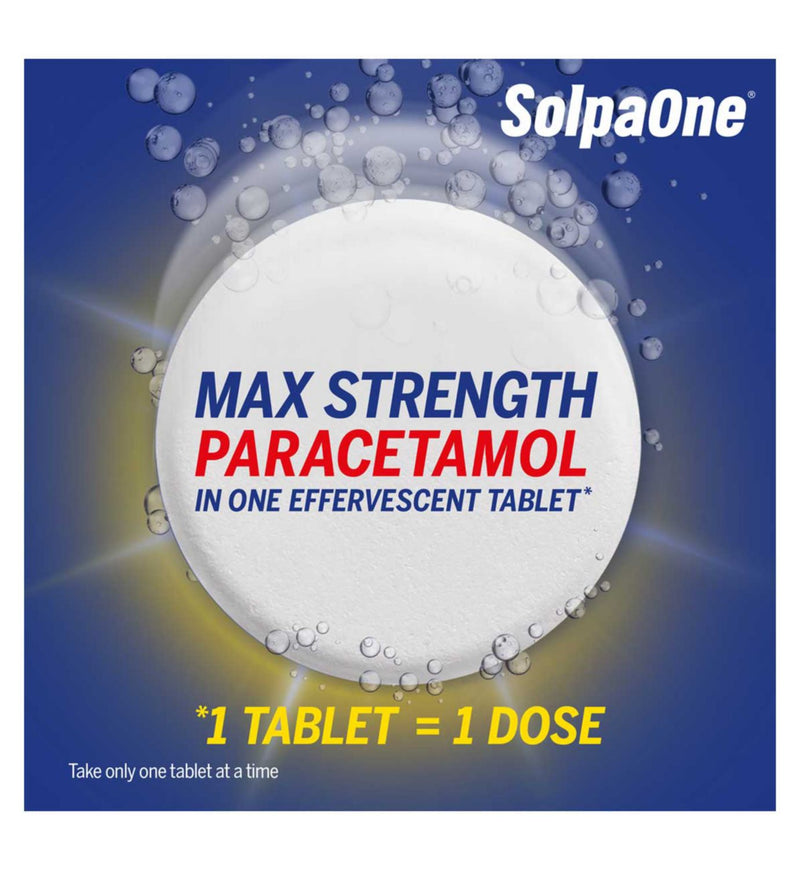 SolpaOne 1000mg effervescent tablets 12 pack, imported from the UK