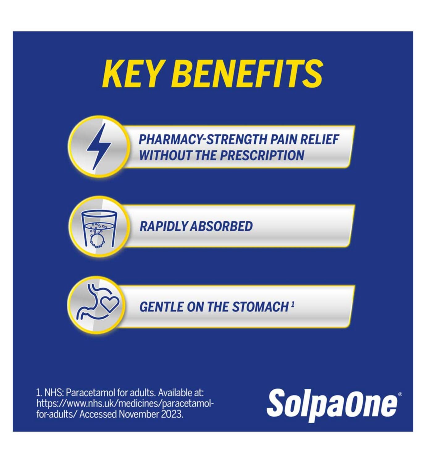 SolpaOne 1000mg effervescent tablets 12 pack, imported from the UK