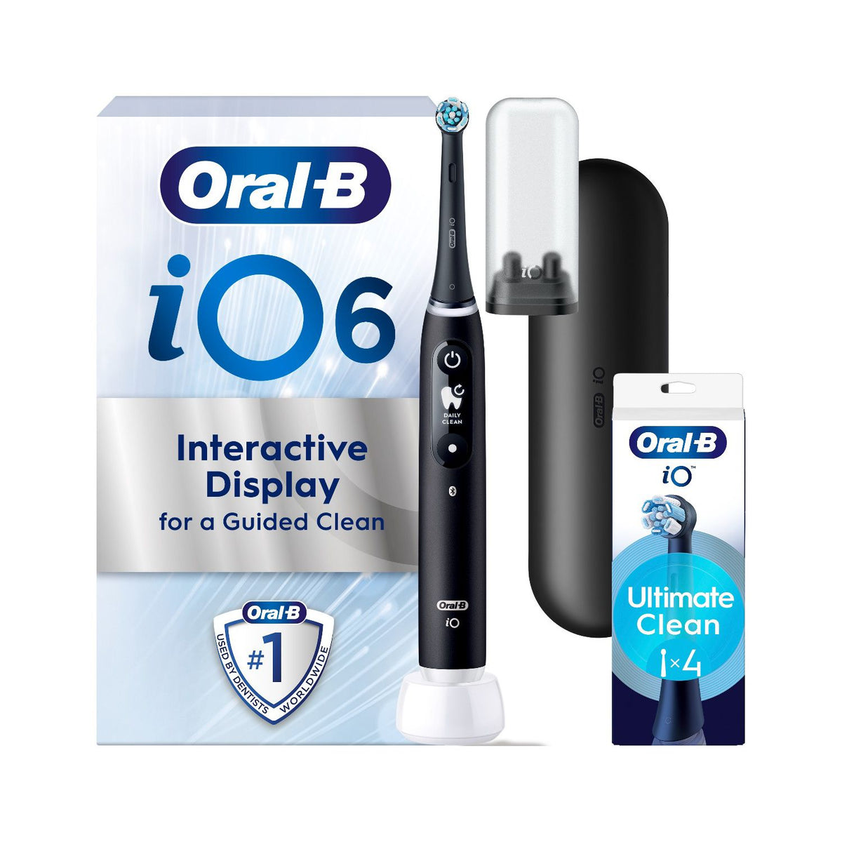 Oral-B iO6 Electric Toothbrush Black Lava 4 Pack, imported from the UK