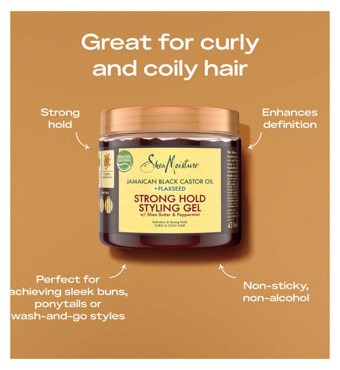SheaMoisture Jamaican Black Castor Oil Flaxseed styling gel 431ml - British product