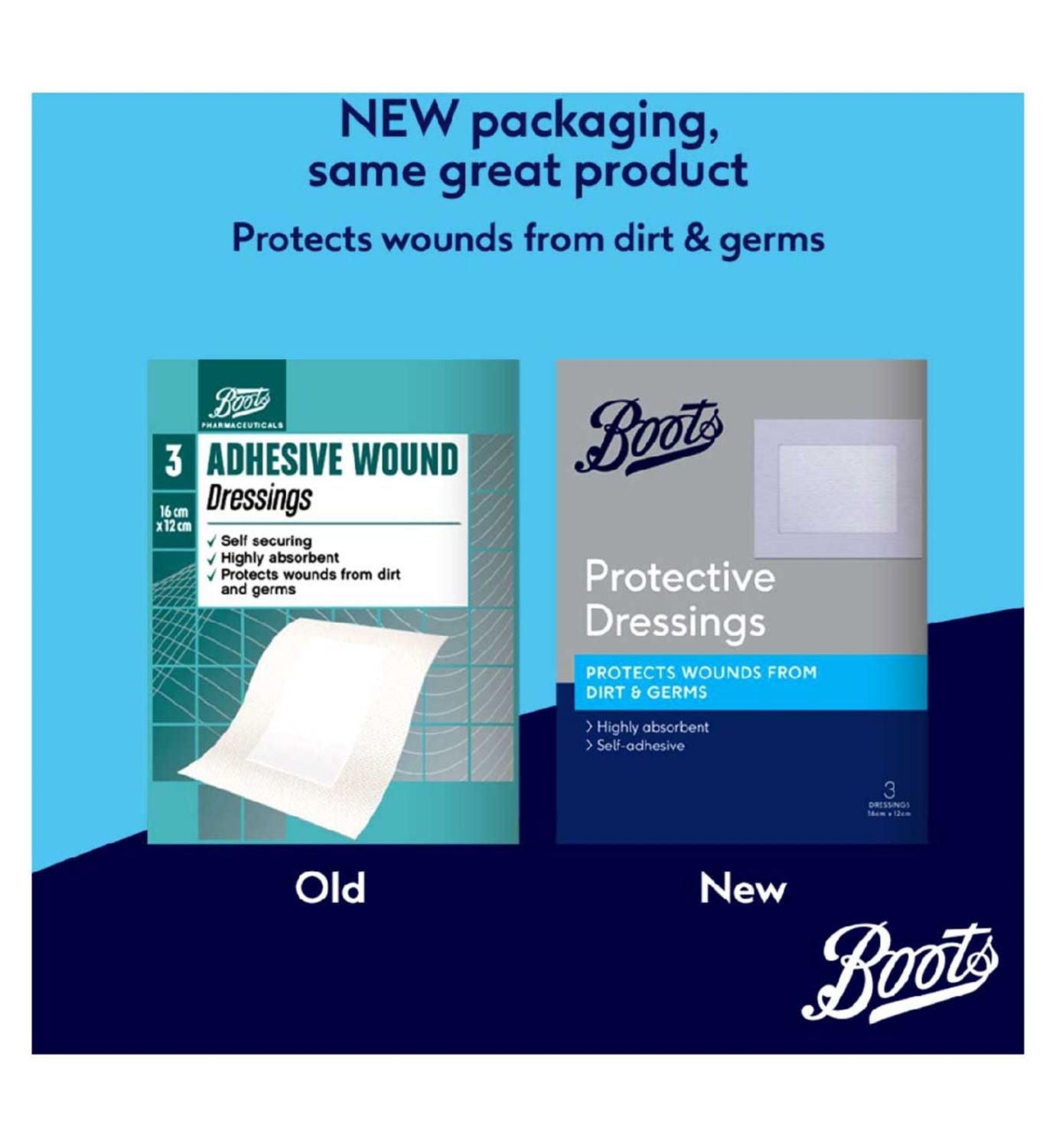 Boots Protective Dressings Pack of 3 - British product