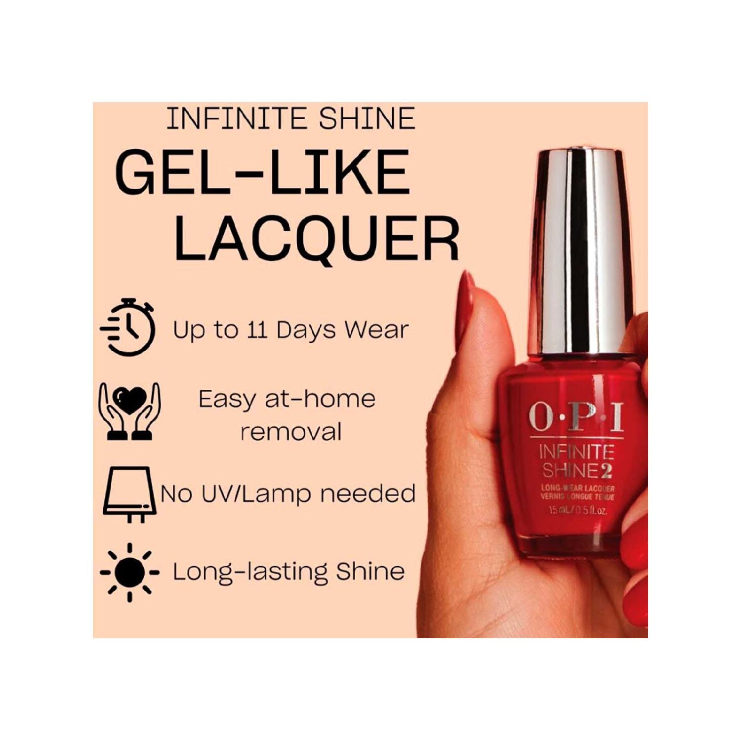 OPI Infinite Shine nail polish Megawatt Hot 15ml, imported from the UK