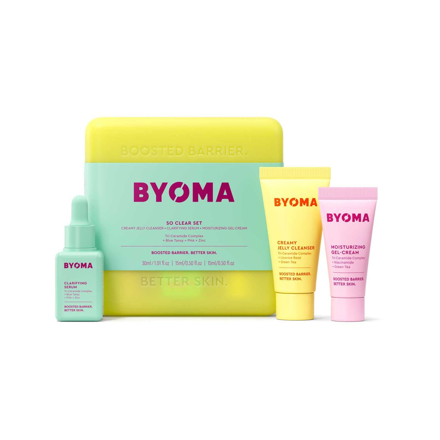 BYOMA Clarifying Starter Kit mini trio moisturising cleanser - British product